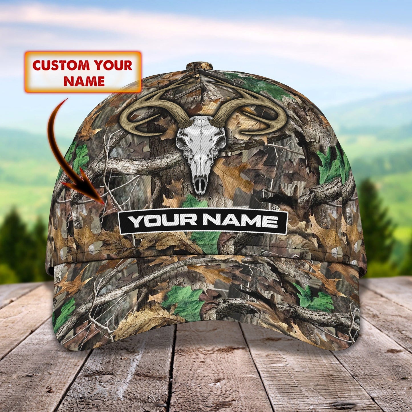 3D Classic Cap Hunting Personalized Name Cap 33 Lasfour CA0834