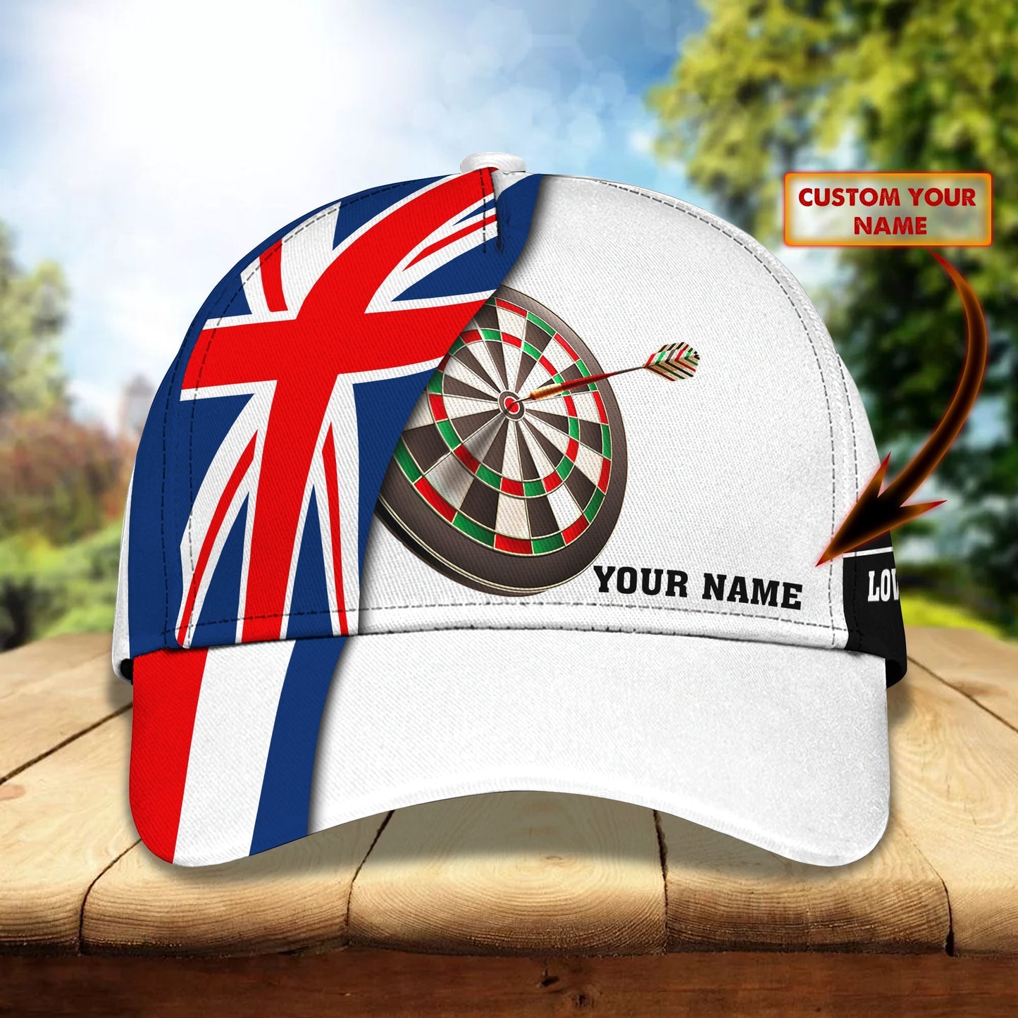 3D Classic Cap Dart Lovers Personalized Name Cap65 Lasfour CA1659