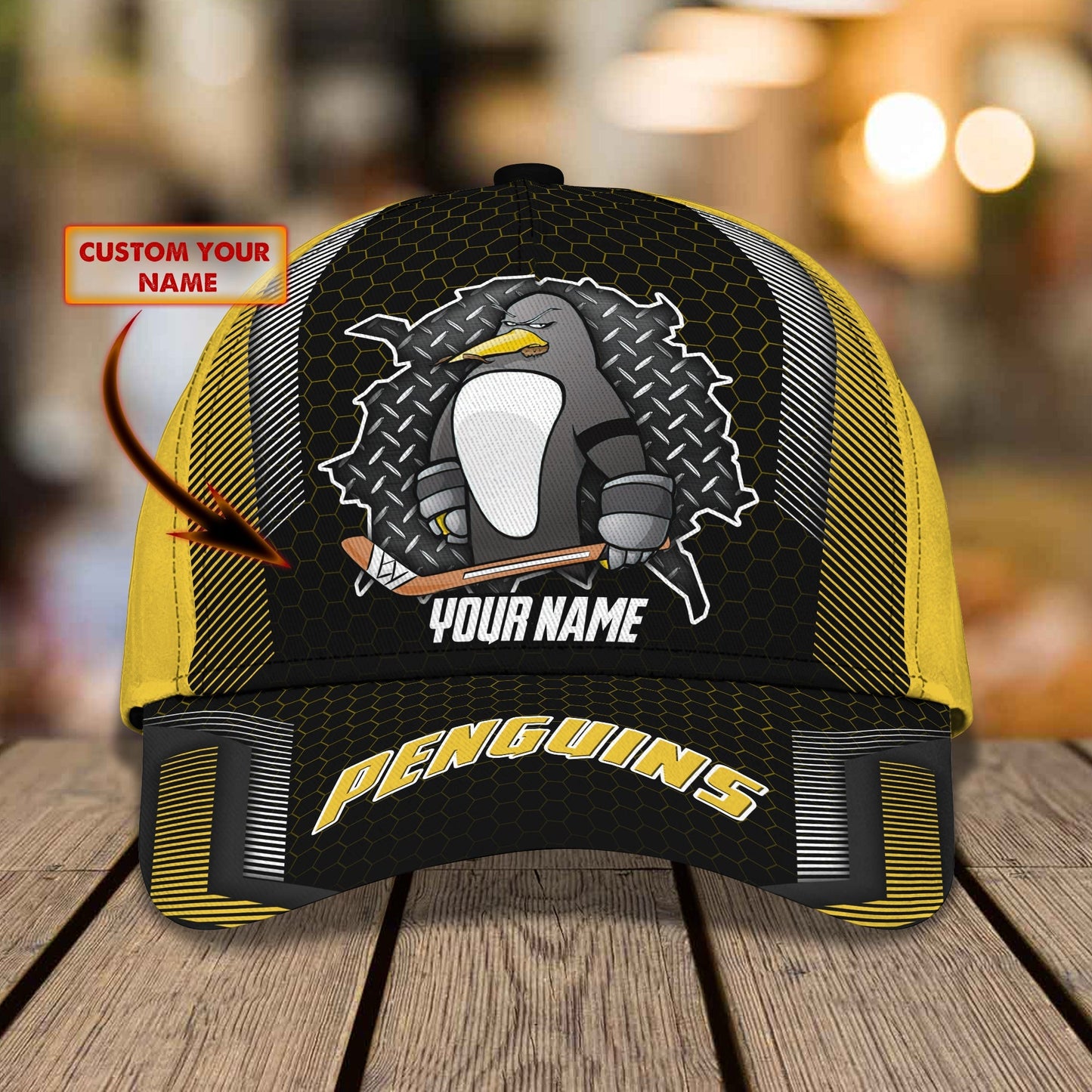 3D Classic Cap Pittsburgh Penguins Personalized Name Cap 22 Lasfour CA1779