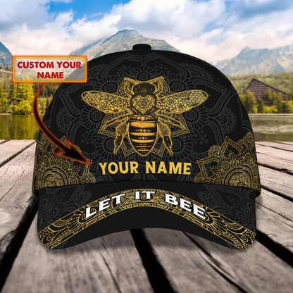 3D Classic Cap Bee Personalized Name Cap Lasfour CA2268