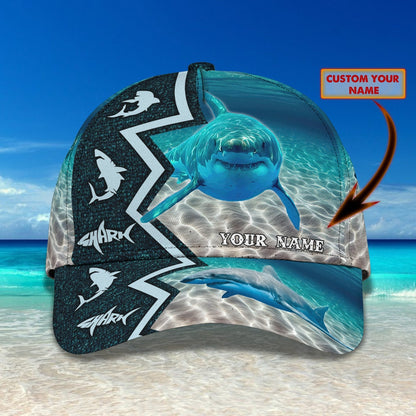 3D Classic Cap Shark 02Personalized Name Cap Lasfour CA2046