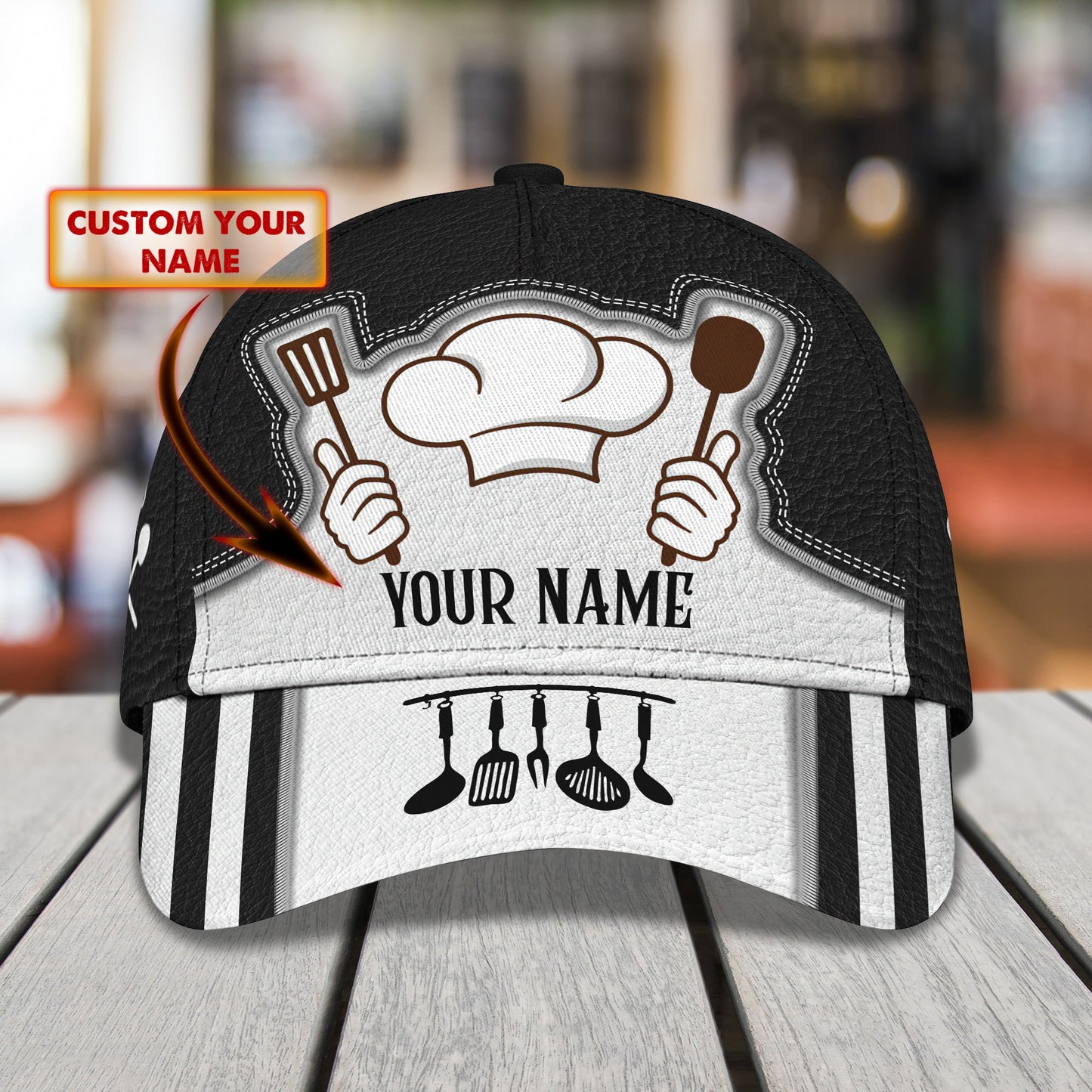 3D Classic Cap Personalized Name Cap Chef Lasfour CA0856