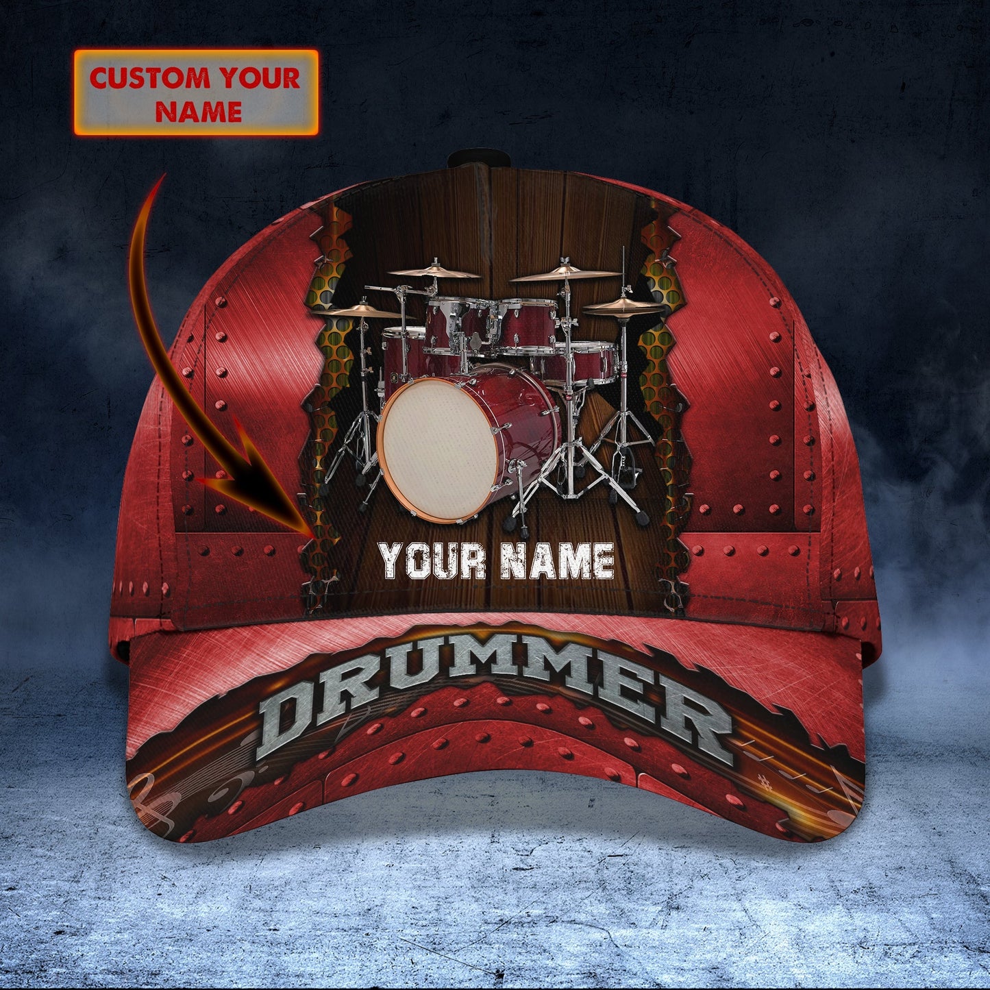 3D Classic Cap Personalized Name Cap Drum06 Lasfour CA1116