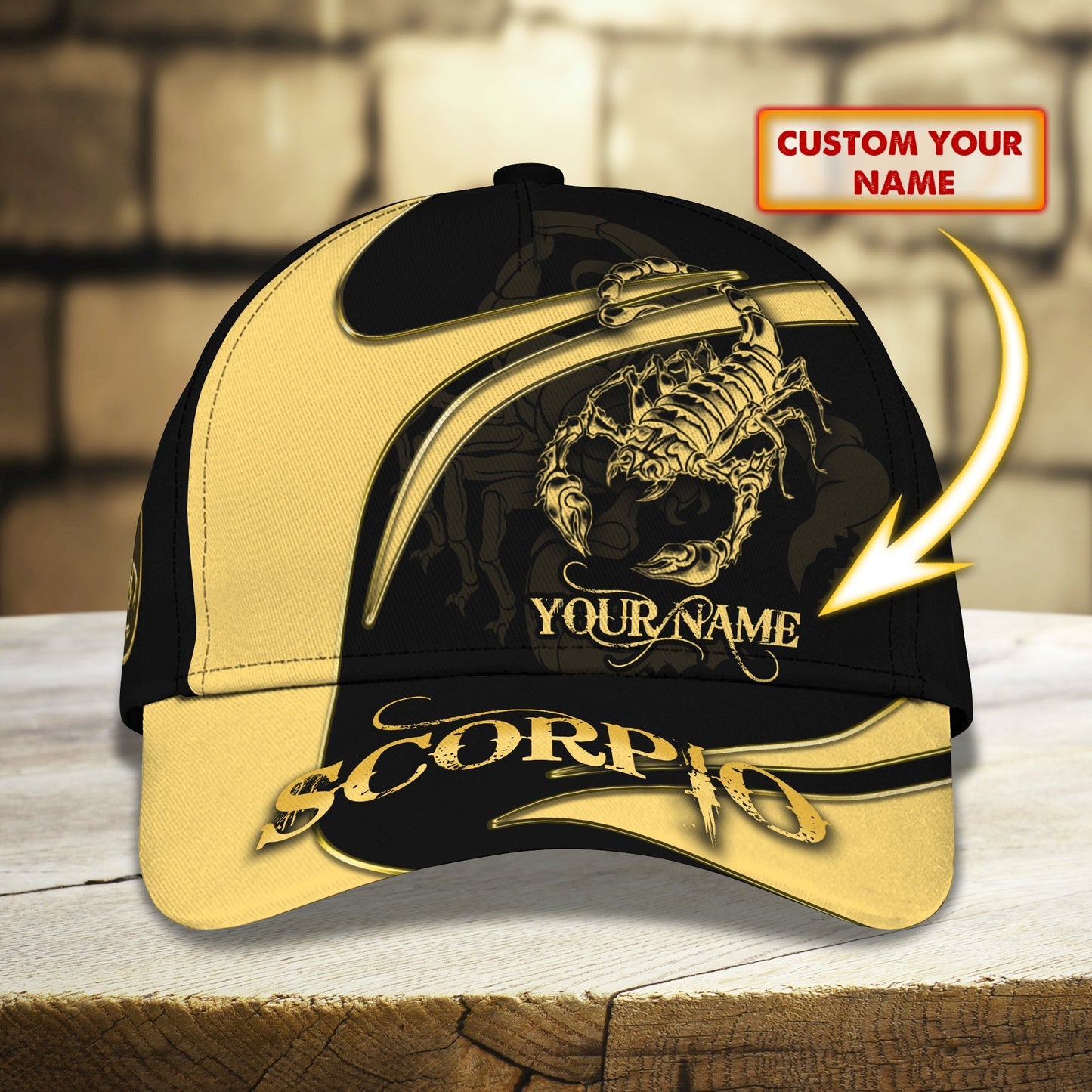 3D Classic Cap Scorpio Personalized Name Cap 19 Lasfour CA1571