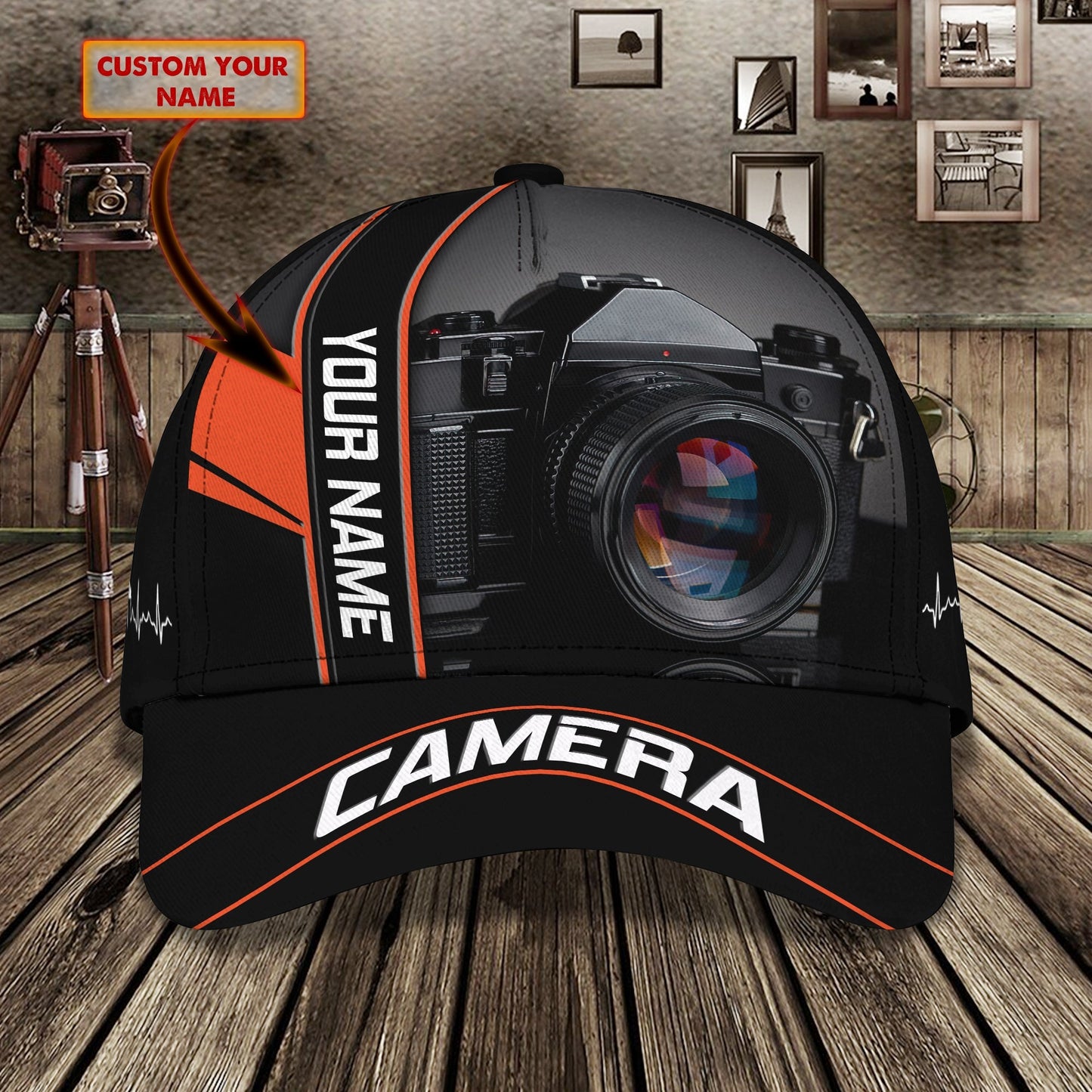 3D Classic Cap Camera 7 Personalized Name Cap Lasfour CA1588