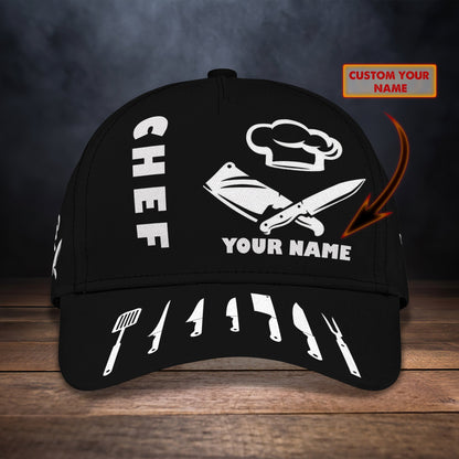 3D Classic Cap Chef Personalized Name Cap 520 Lasfour CA2311