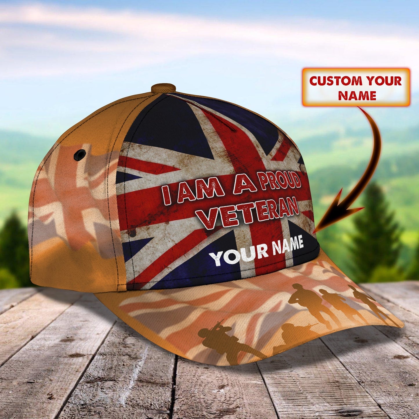 3D Classic Cap I'M A Proud Veteran Personalized Name Cap 72Lasfour CA1799