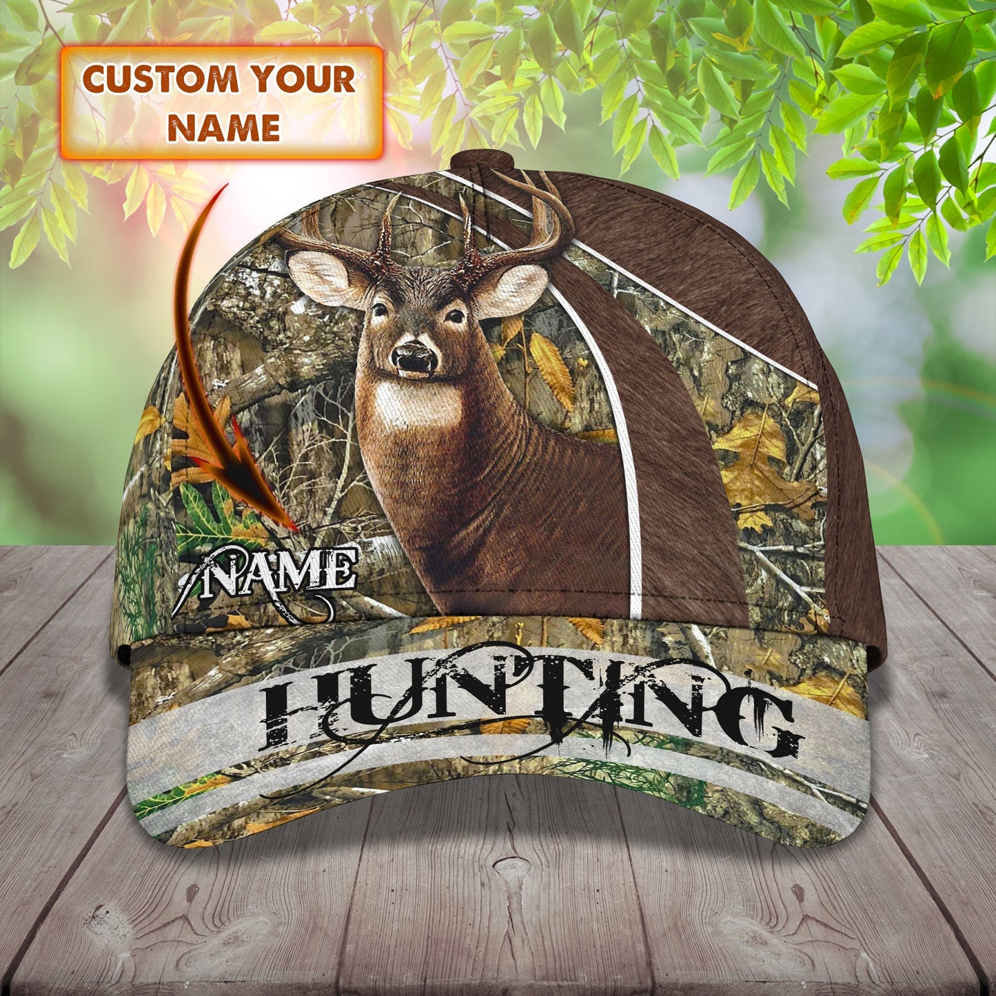 3D Classic Cap Deer Hunting Personalize Name Cap Nama244 Lasfour CA1372