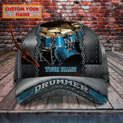 3D Classic Cap Personalized Name Cap Drum05 Lasfour CA2453