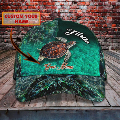 3D Classic Cap Turtle Personalized Name Cap C44 Lasfour CA1905