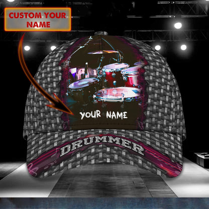 3D Classic Cap Personalized Name Cap Drum07 Lasfour CA1015