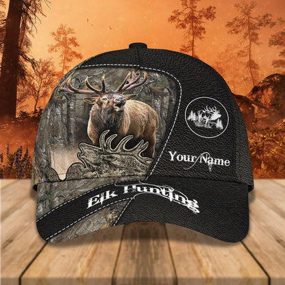 3D Classic Cap Elk Hunting Personalized Name Cap Lasfour CA2316