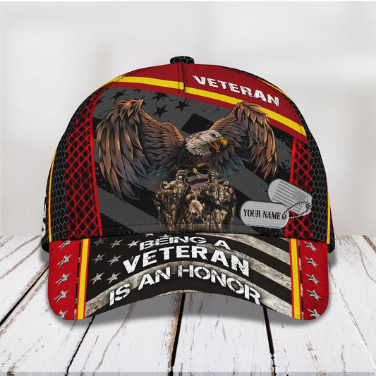 3D Classic Cap Veteran 0201 Personalized Name Cap Lasfour CA2117