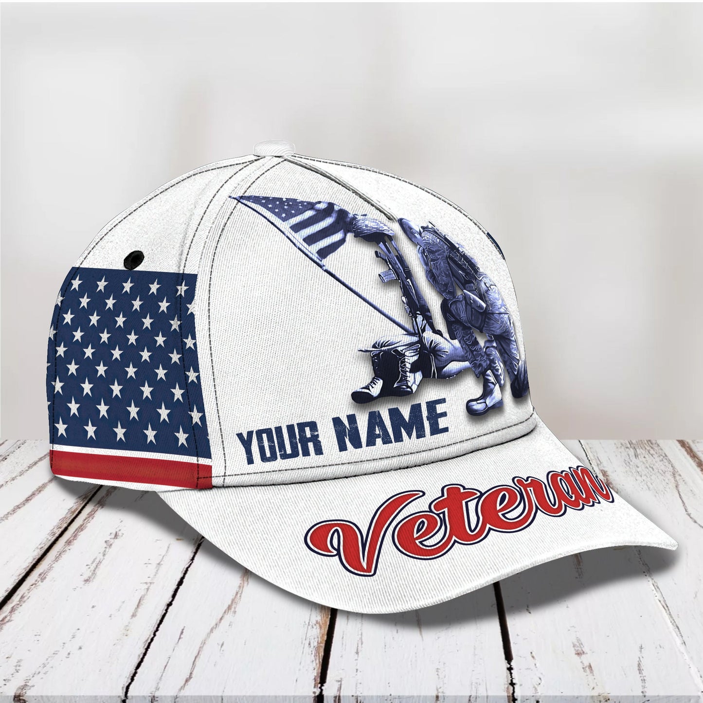 3D Classic Cap Veteran Personalized Name Cap 112 Lasfour CA2260