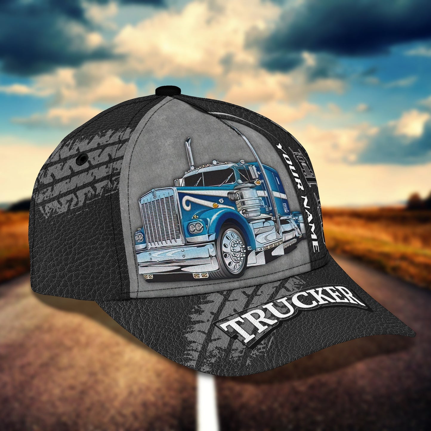 3D Classic Cap Semitrailer Truck personalized Name Cap 06 Lasfour CA2399