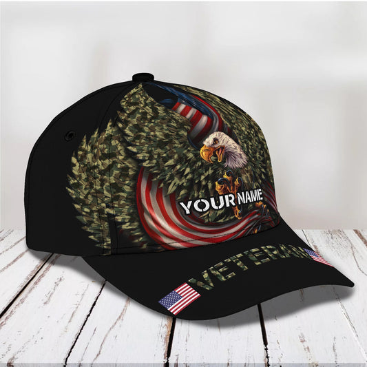 3D Classic Cap Veteran Personalized Name Cap 07 Lasfour CA1674