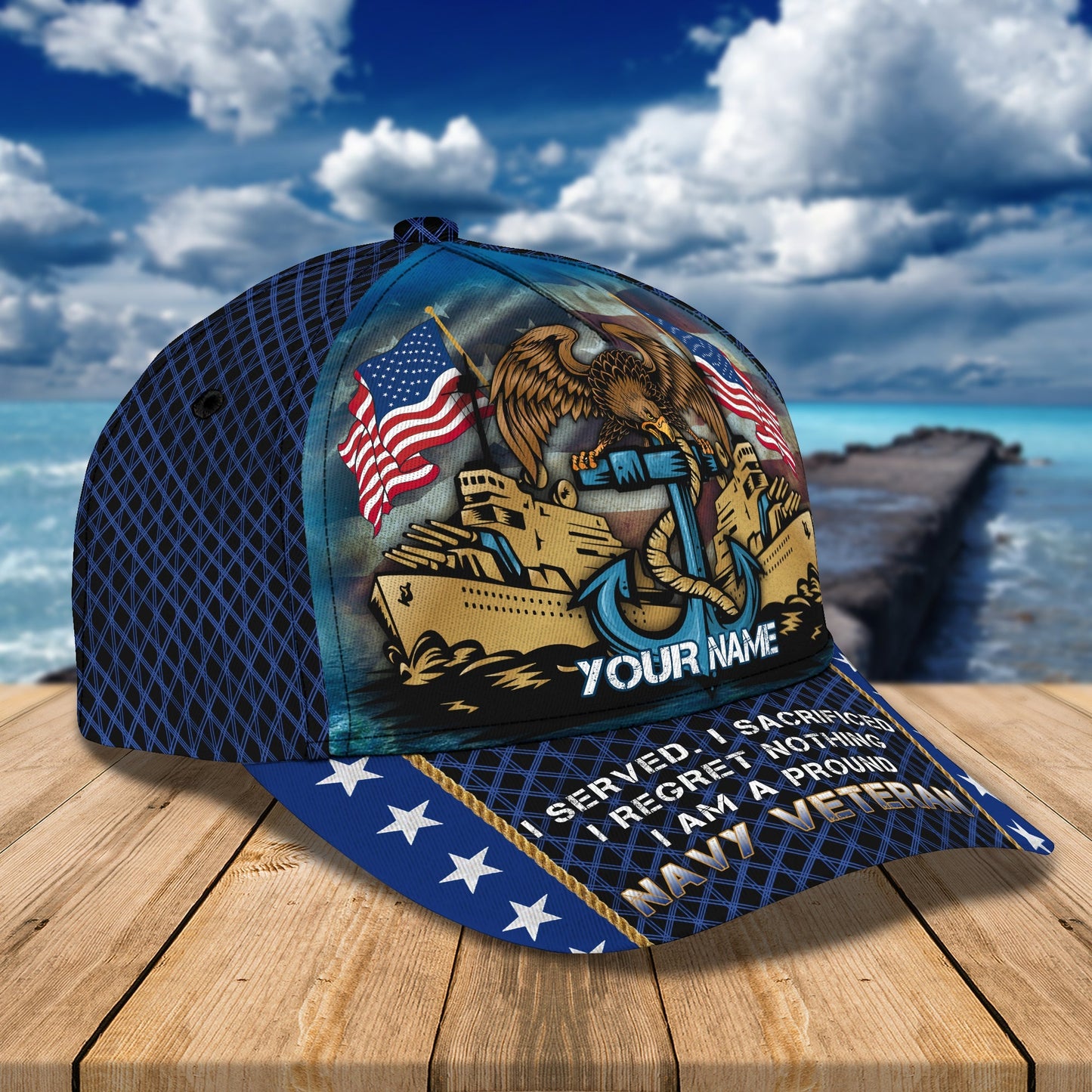 3D Classic Cap Personalized Name Cap3979 Veteran Lasfour CA1862