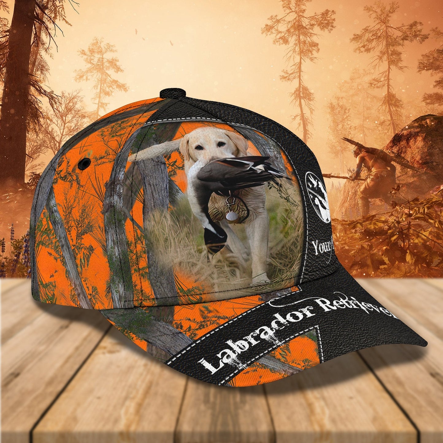 3D Classic Cap Labrador Retriever Hunting Personalized Name Cap 04 Lasfour CA1867