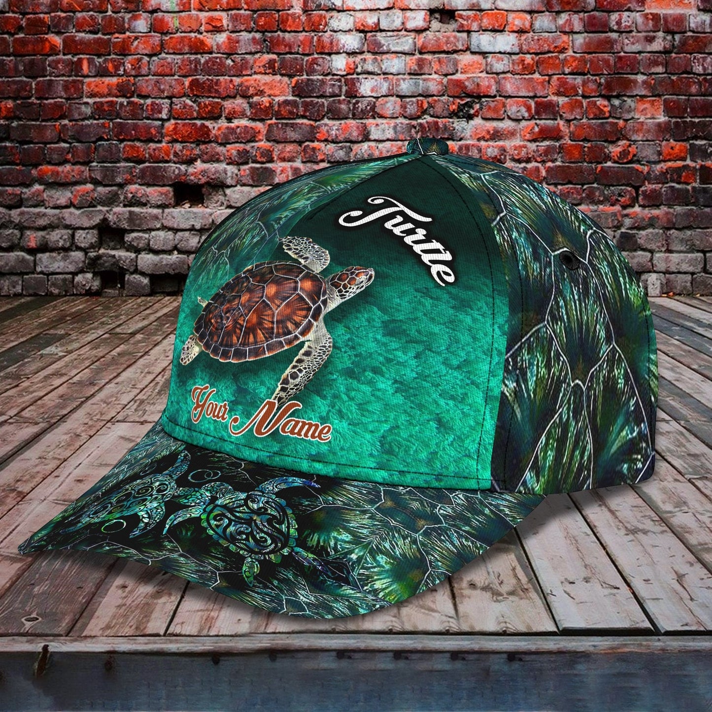 3D Classic Cap Turtle Personalized Name Cap C44 Lasfour CA1905