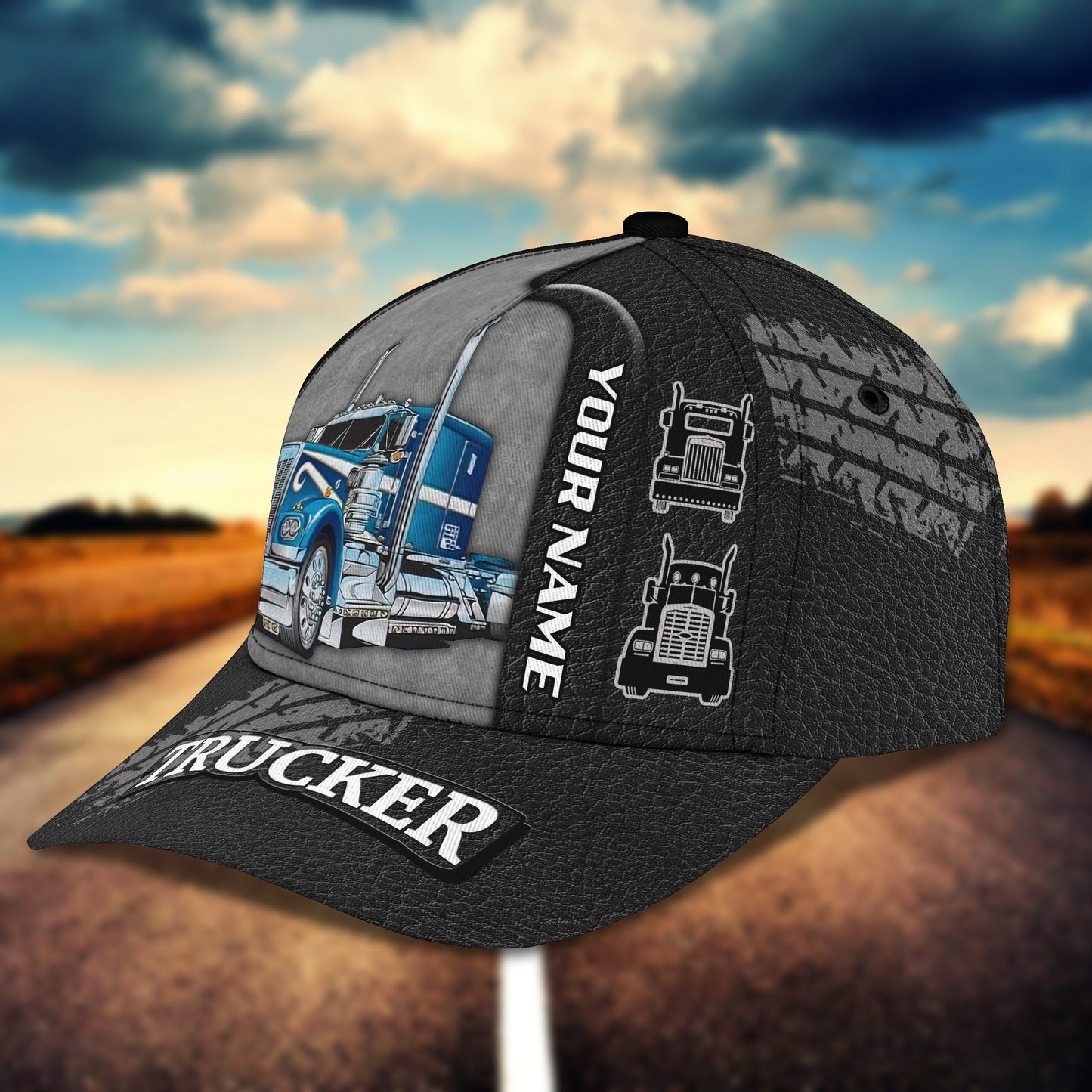 3D Classic Cap Semitrailer Truck personalized Name Cap 06 Lasfour CA2399