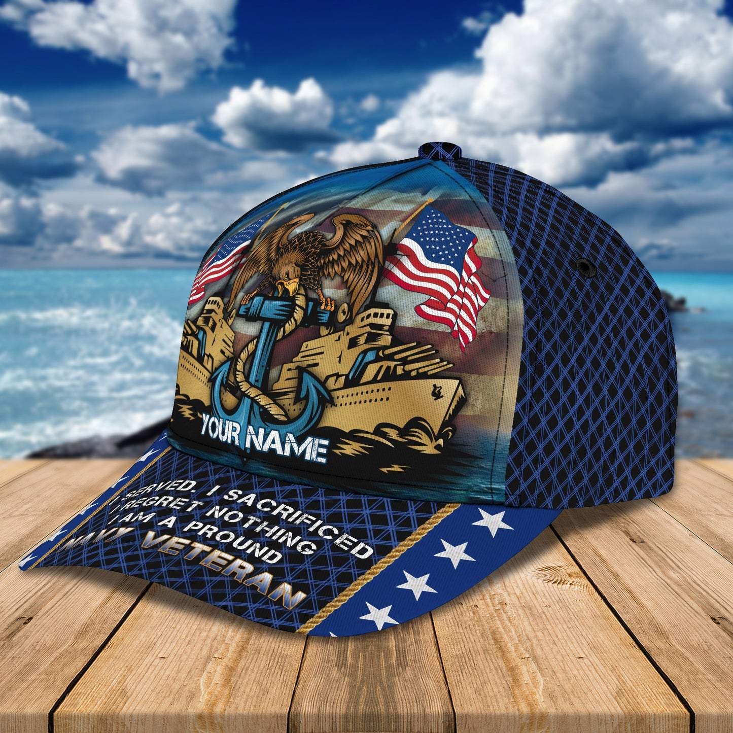 3D Classic Cap Personalized Name Cap3979 Veteran Lasfour CA1862