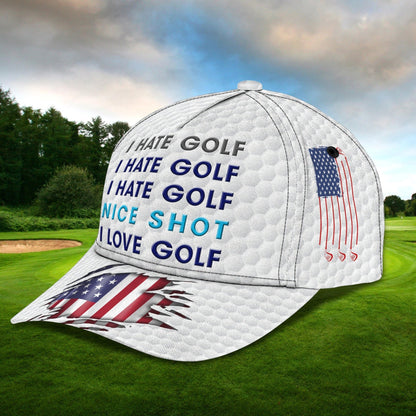 Nice Short I Love Golf 3D Classic Cap, Golf Lover Gifts, Best Gift For Golf Lover, Golf Cap Hat CO0371