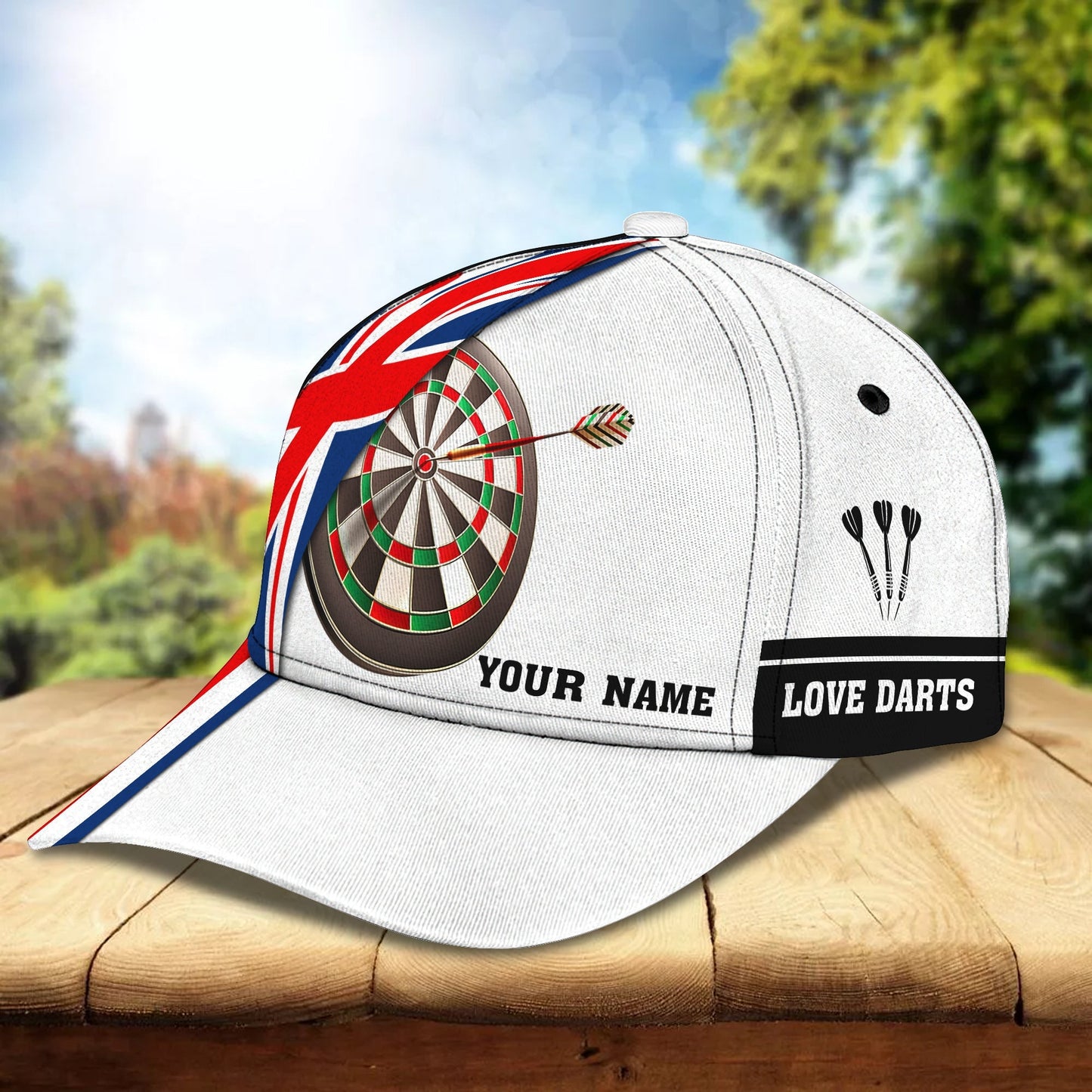 3D Classic Cap Dart Lovers Personalized Name Cap65 Lasfour CA1659