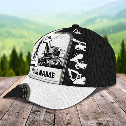 3D Classic Cap Excavator Personalized Name Cap Lasfour CA1948