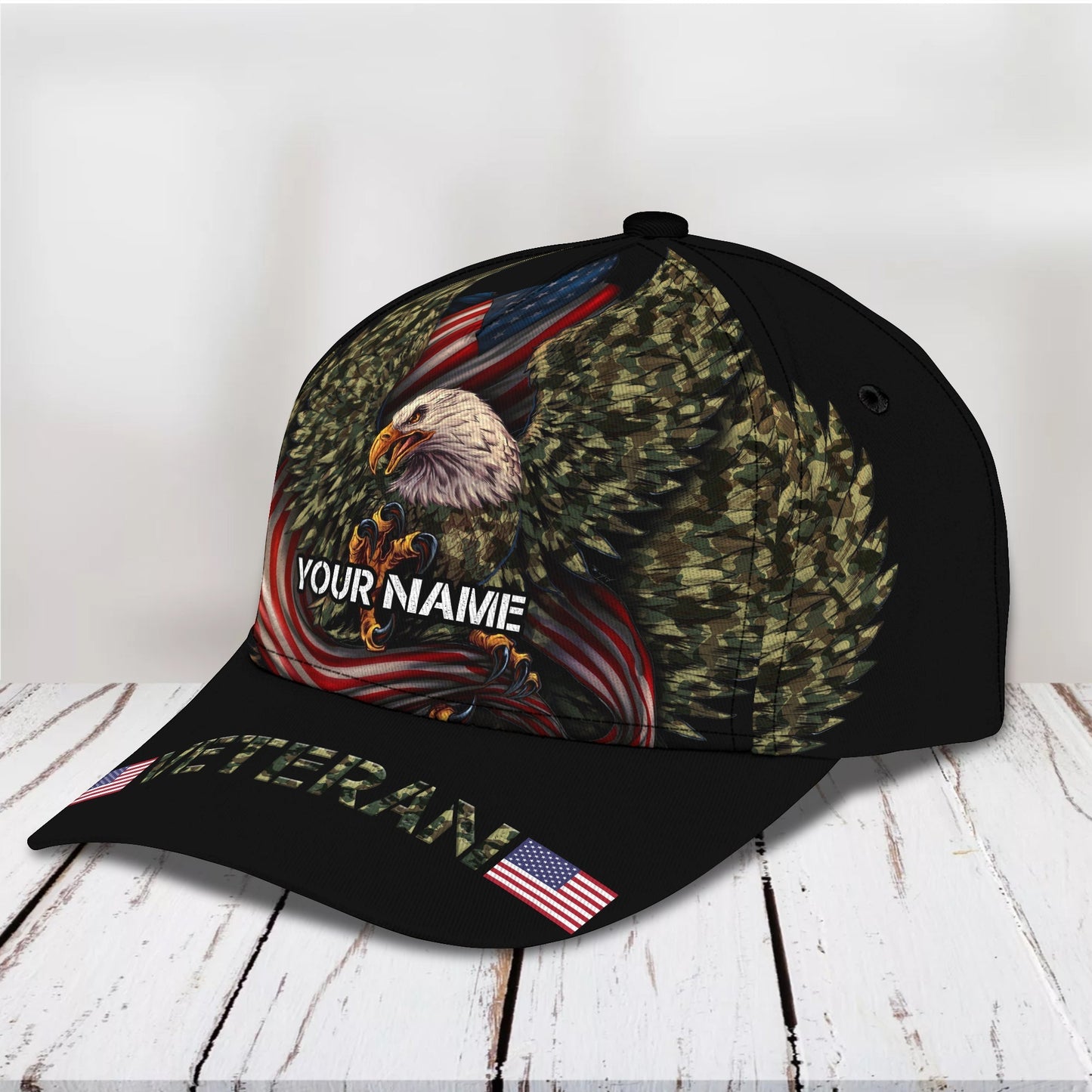 3D Classic Cap Veteran Personalized Name Cap 07 Lasfour CA1674