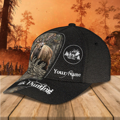 3D Classic Cap Elk Hunting Personalized Name Cap Lasfour CA2316