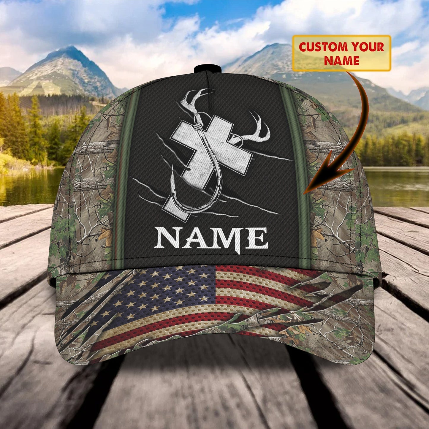 3D Classic Cap Hunting Personalized Name Cap Nama011 Lasfour CA1811