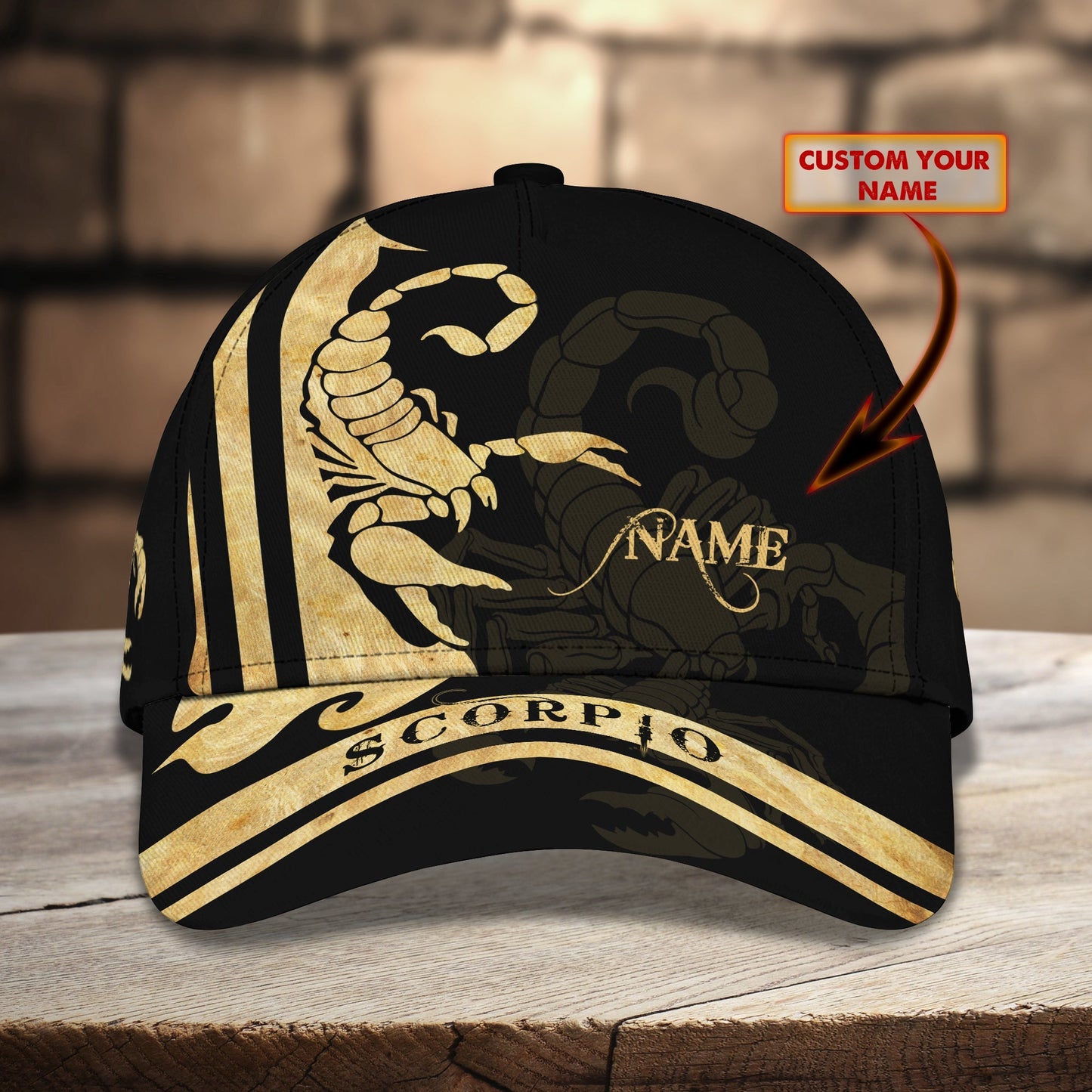 3D Classic Cap Scorpio Personalized Name Cap 160 1 Lasfour CA1553