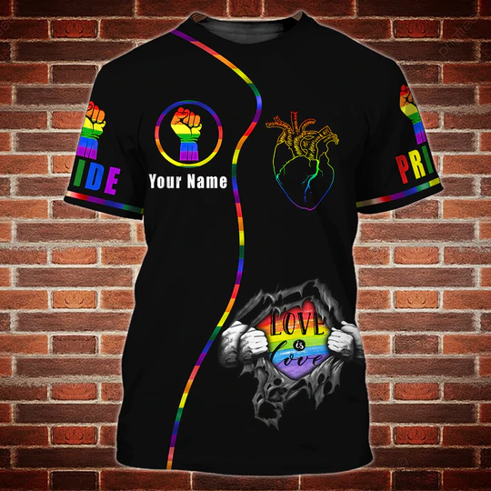 Personalized 3D LGBT T Shirt For Lesbian, I Am Gay T Shirt, Pride Shirts For Gaymer LO0798