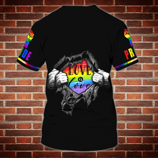 Personalized 3D LGBT T Shirt For Lesbian, I Am Gay T Shirt, Pride Shirts For Gaymer LO0798