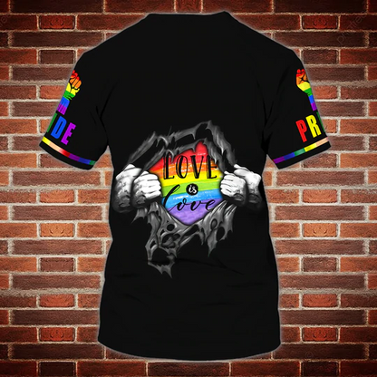 Custom Name Pride Shirt Love Is Love, Gift For Lesbian, Gaymer T Shirt LO0833