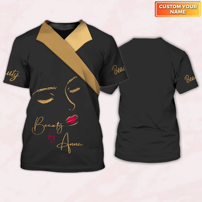 Custom Name Beauty Tshirt, Beauty Make Up Shirt For Women, Beauty Technician Gifts TO2643