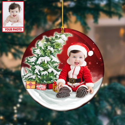 Personalized Ornament from Baby Photo - Merry Christmas 2024, Gift for Family, New Baby OO0004