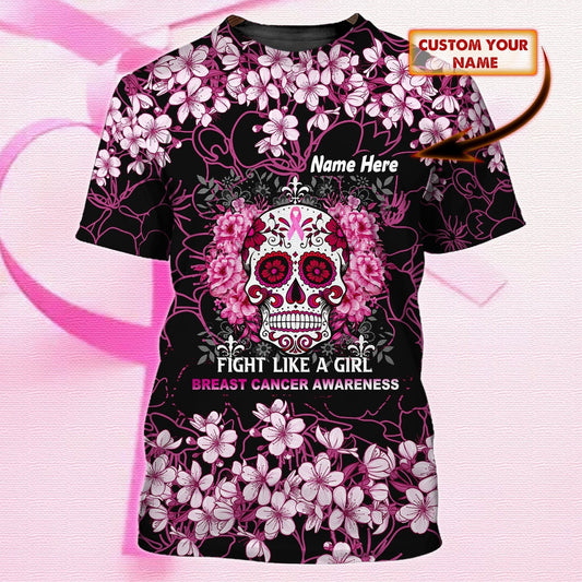 Personalized Name 3D T Shirt For Breast Cancer TO2411