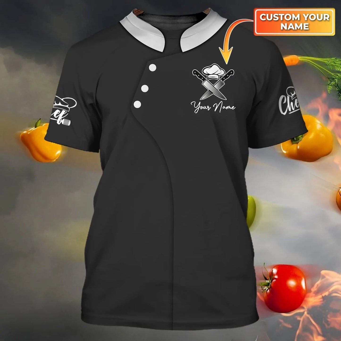 Custom With Name Black Chef Shirt, Tshirt For A Chef, Master Chef Gifts TO1040