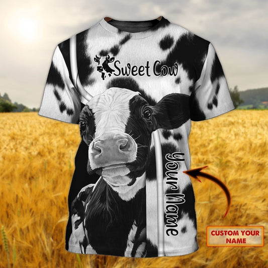 Personalized Sweet Cow 3D Full Print Shirt, Cow T Shirt, 3D Shirt With Cow Pattern, Cow Lover Gifts TO0878