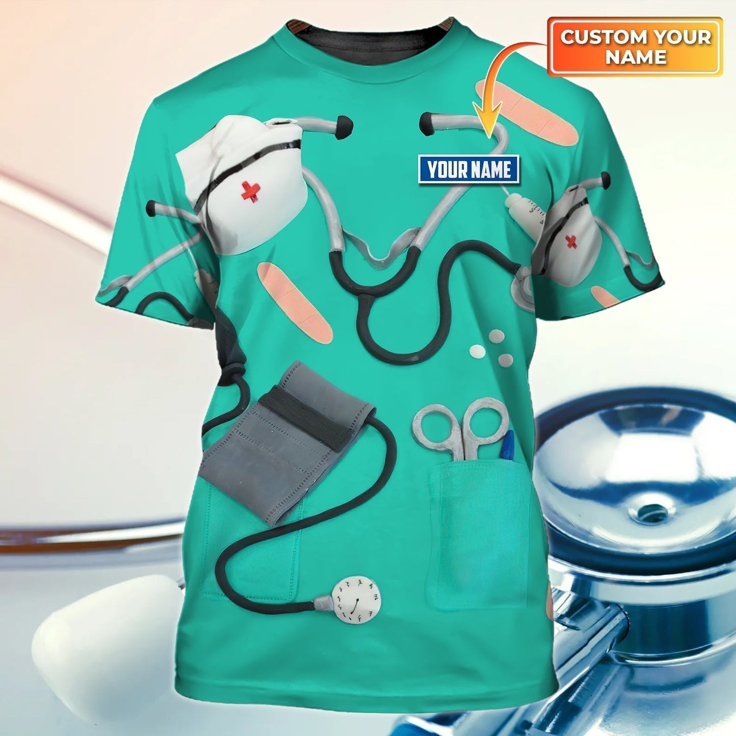 Custom 3D Sublimation Nurse Shirts Nurse Equipment T Shirts Gift For A Nurse TO1217