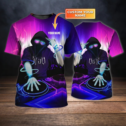 Personalized Deejay 3D T Shirt, Colorful Premium Dj Shirts Full Print, Cool Best Present To Disc Jockey TO0035