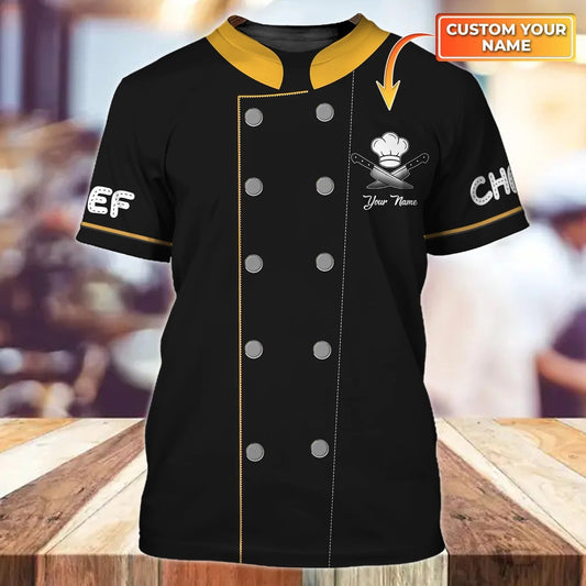 Custom name Chef 3D T Shirt, Black Shirts For Master Chef, Gift For Chef TO0915