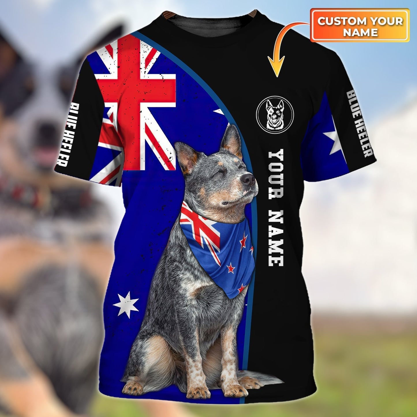 Personalized Name 3D Tshirt Strong Heeler Australian Flag Pattern TO1120