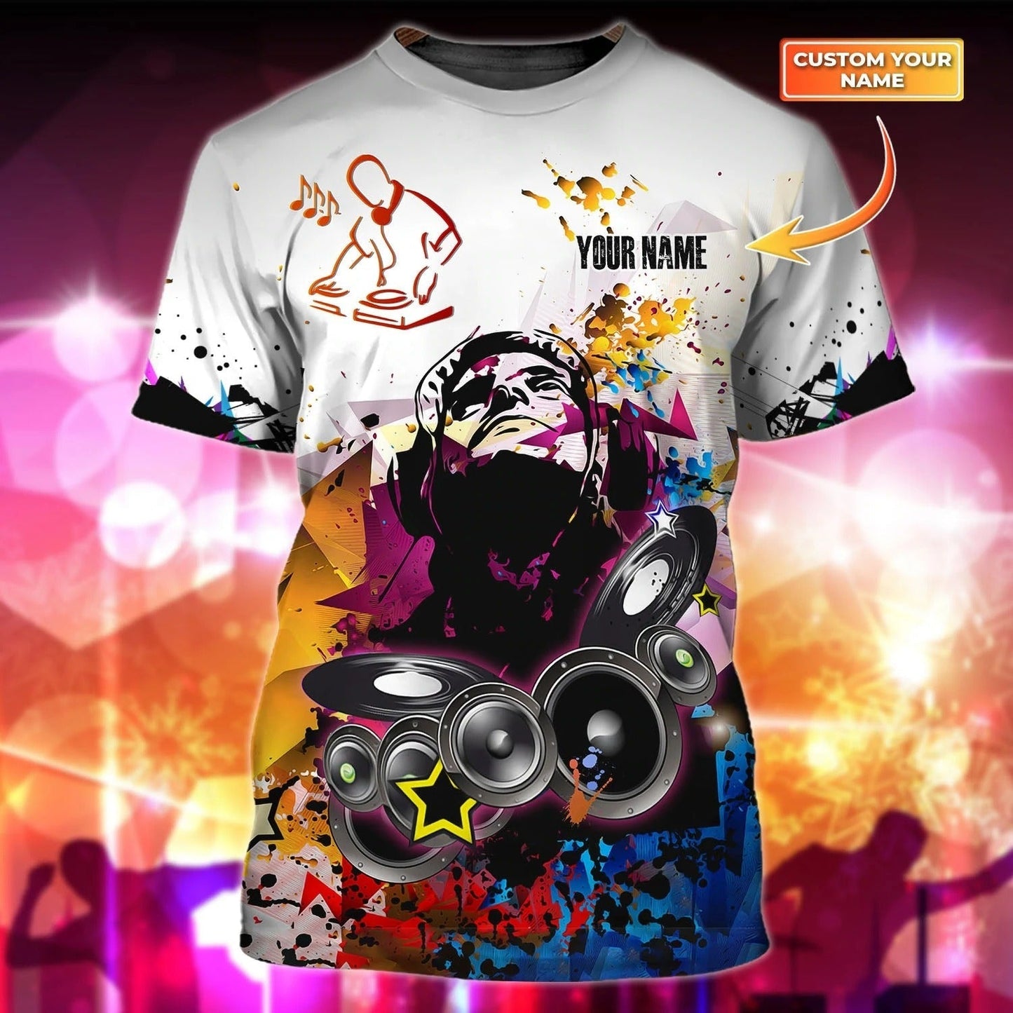 Personalized Deejay 3D T Shirt, Colorful Premium Dj Shirts Full Print, Cool Best Present To Disc Jockey TO0035