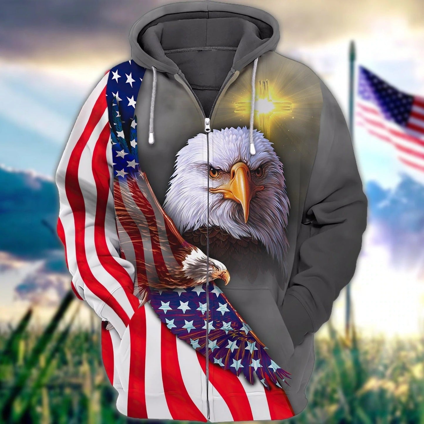 Eagle American Hawaiian Shirt - Independence Day Is Coming- 3D Full Print Hoodie God Bless America TO0161