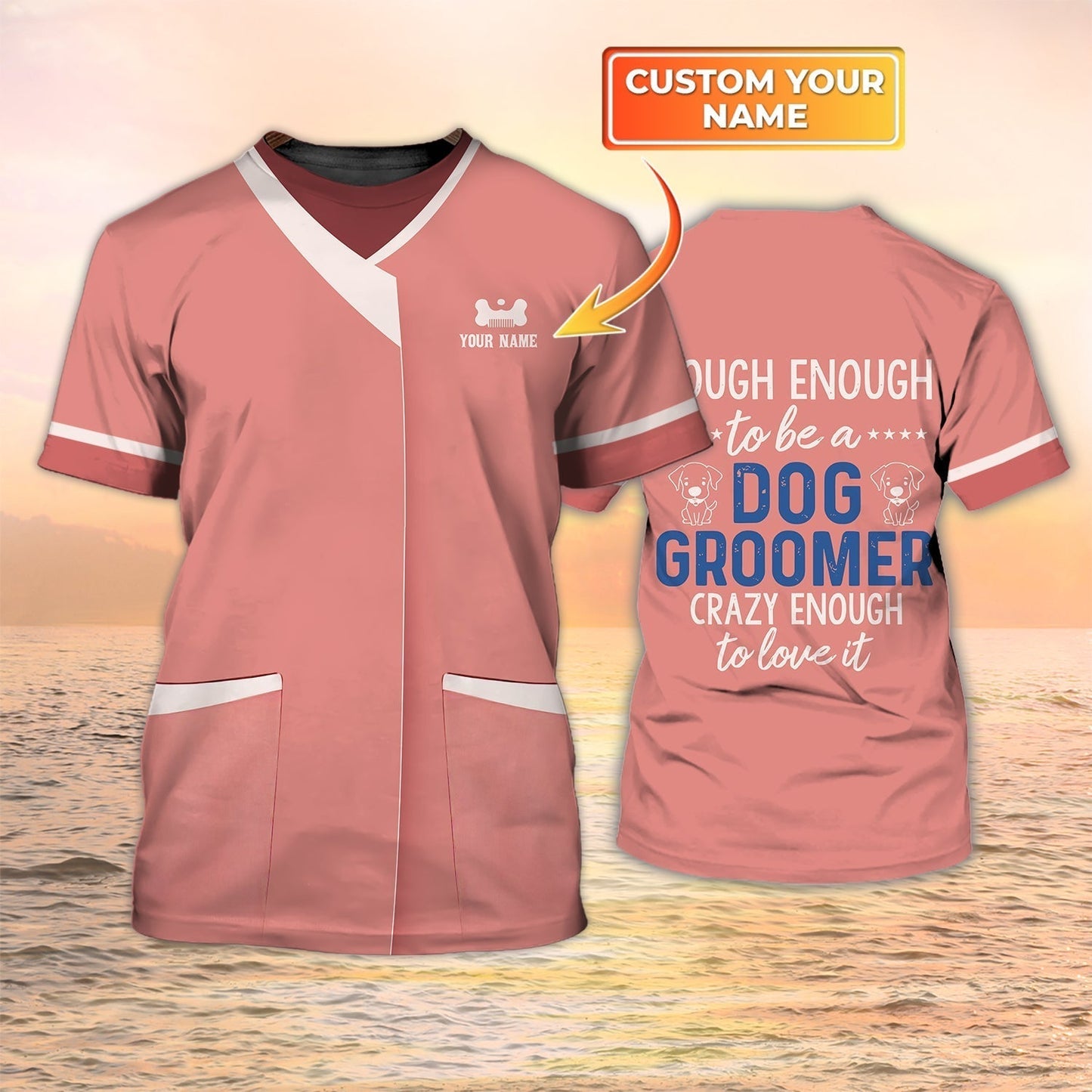 Custom 3D Shirt For A Dog Groomer Grooming Salon Uniform TO1283