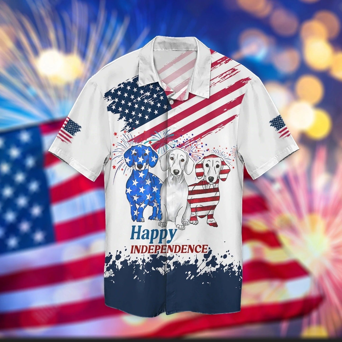 Happy Independence Day 3D All Over Print Shirt, Dog In Usa Flag 4Th Of July Hoodie 3D Bomber TO0142