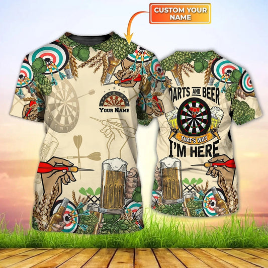 Personalized Dart And Beer T Shirt Dart Team Player Uniform Dart Shirts TO1823