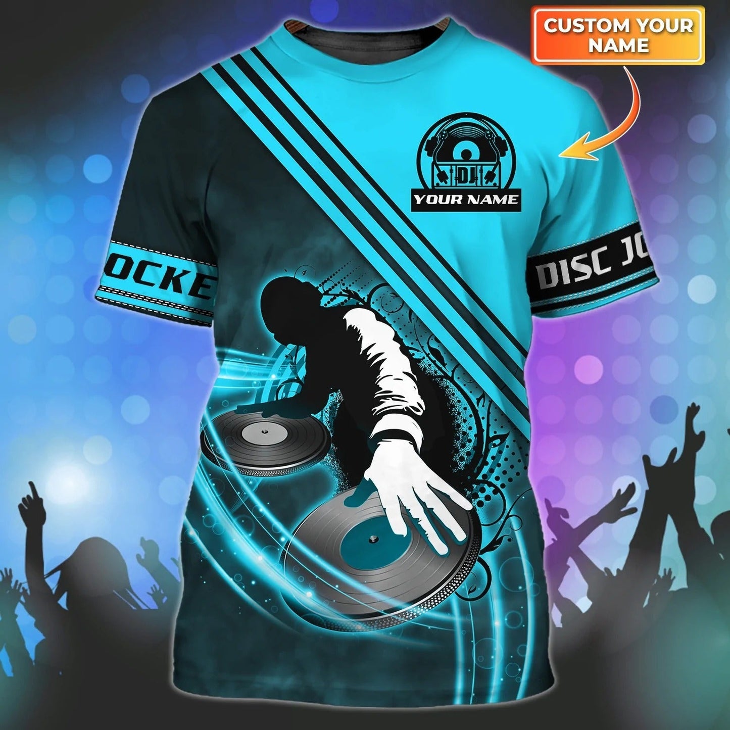 Personalized With Name 3D T Shirt For Dj Men Women, Dj Shirts, Dj Night Club T Shirts TO0932